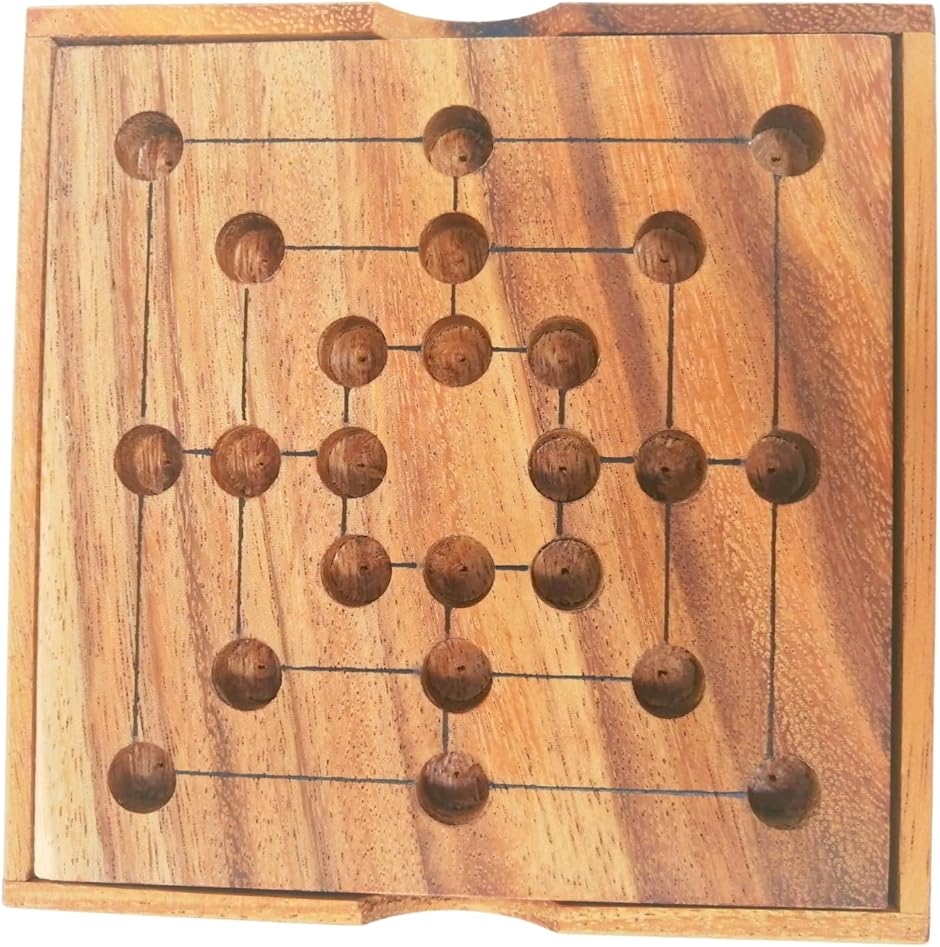 ナインメンズモリス 木製 ボードゲーム Nine Men's Morris Wooden Game