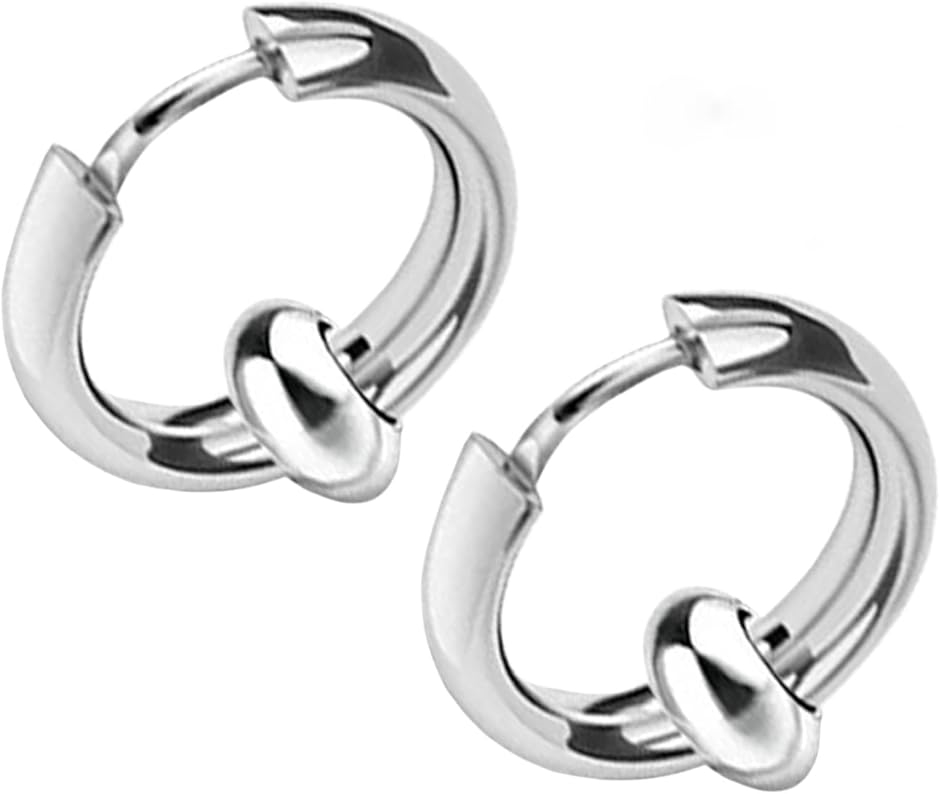 Yahoo! Yahoo!ショッピング(ヤフー ショッピング)ピアス リング リングピアス フープピアス メンズ レディース 片耳 両耳 ２個セット（シルバー,  14mm）