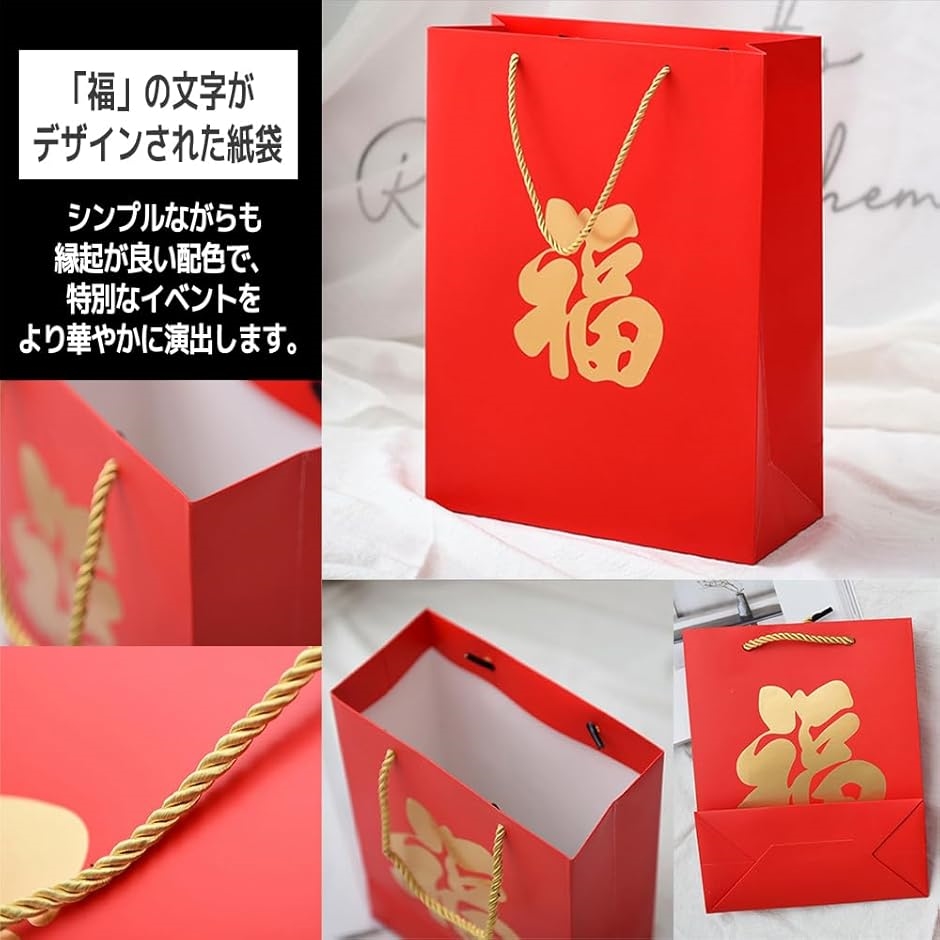 福袋の袋 紙袋 手提げ 赤い袋 12枚(大) : スピード発送 ホリック