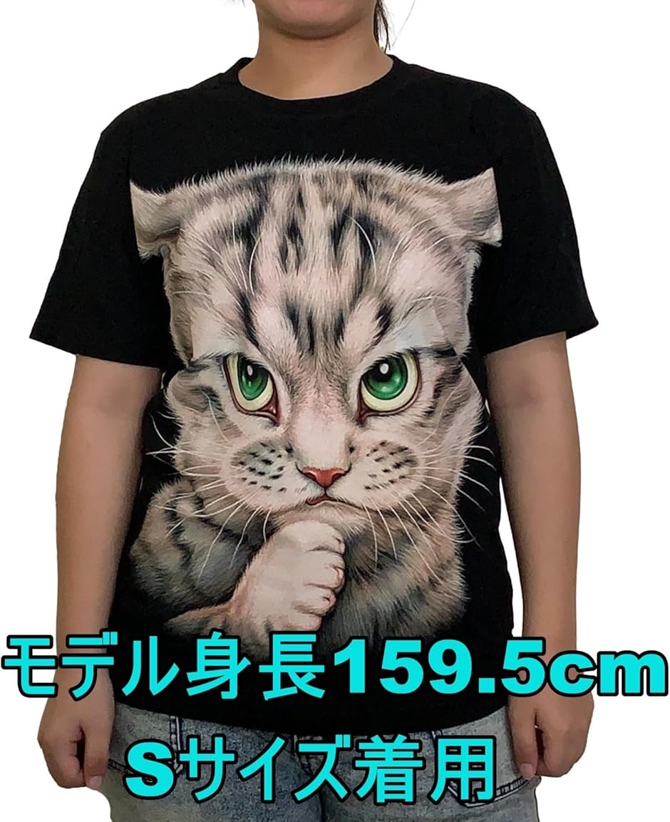 猫プリントTシャツ lhw1017-1.jpg