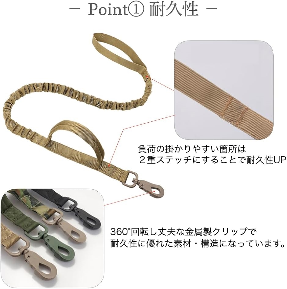 リード 犬 中型犬 大型犬 2ハンドル 伸縮100cm〜150cm ナイロン 耐久