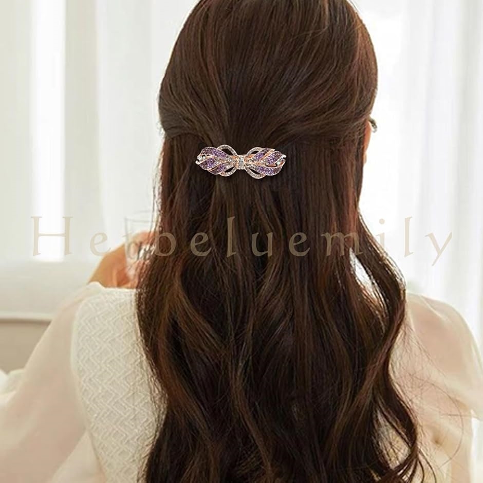 バレッタ ビジュー ストーン 金具 髪留め ヘアクリップ おしゃれ 大人