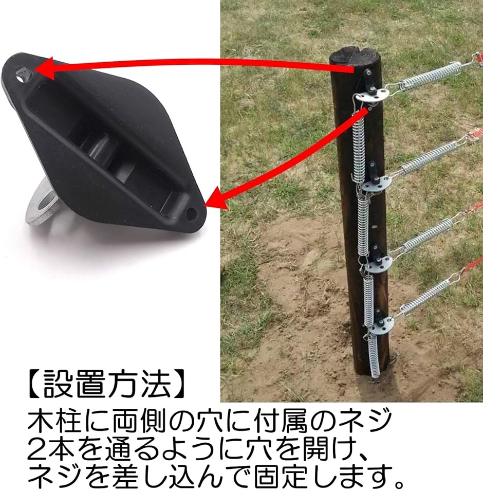 電気柵 インシュレーター ゲートアンカー コネクター 絶縁 金具 a044