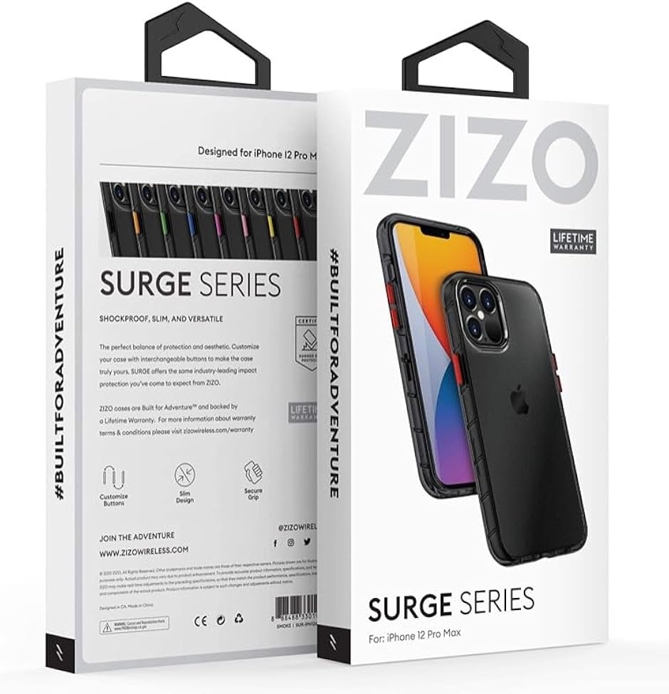 iPhone 12 Pro Max 6.7インチ ケース カバー 耐衝撃 衝撃吸収(スモーク