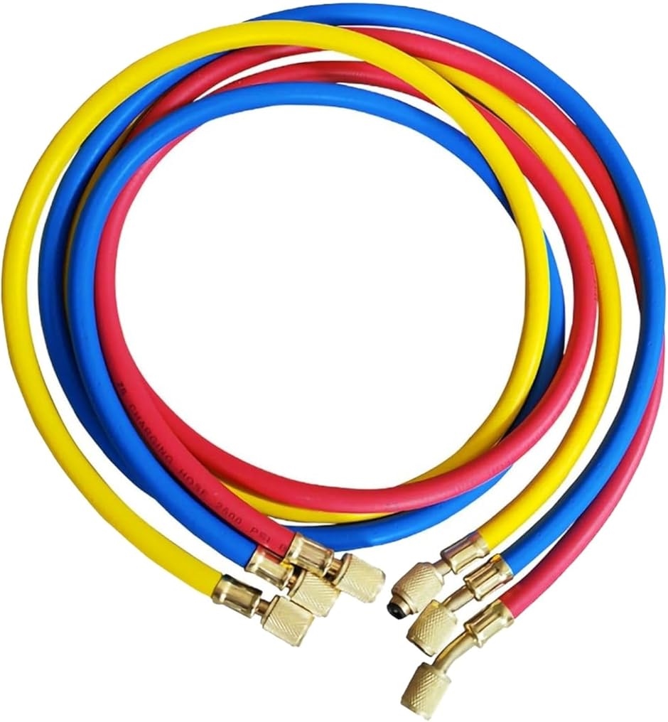 互換品】 R410A R32 エアコンガスチャージホース 交換用 1/4”SAE x 3本