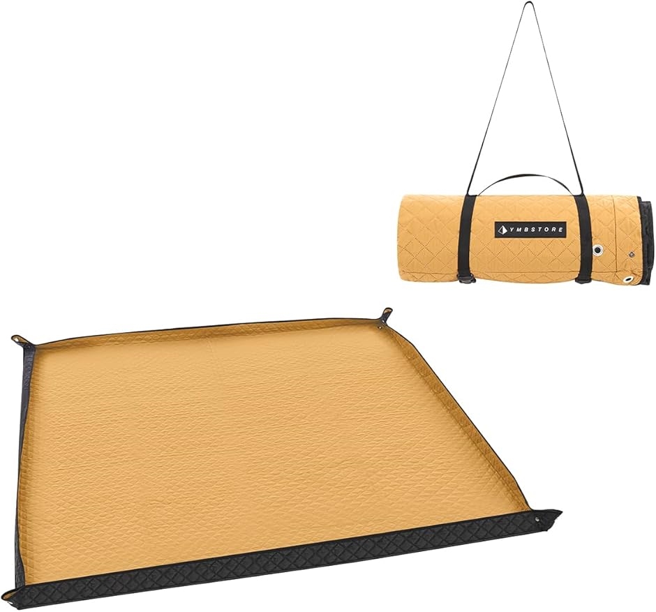 レジャーシート アウトドア 厚手 大きい フチ自立 防水 大判 クッション コンパクト 軽量( コヨーテ,  特大)