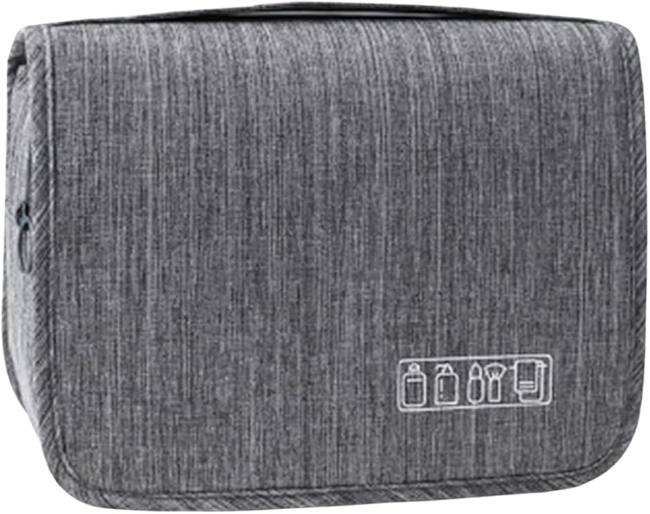 トラベルポーチ 吊り下げ 大容量 トイレタリーバッグ 洗面用具 防水 旅行用ポーチ トラベルバッグ 旅行グッズ フック付き( グレー)