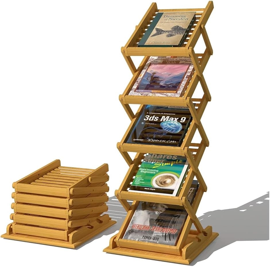 竹製 ラック スタンド 折りたたみ スリッパ マガジン 棚 台 和風 レトロ スリッパラック 天板付きスリッパラック tower タワー 山崎実業