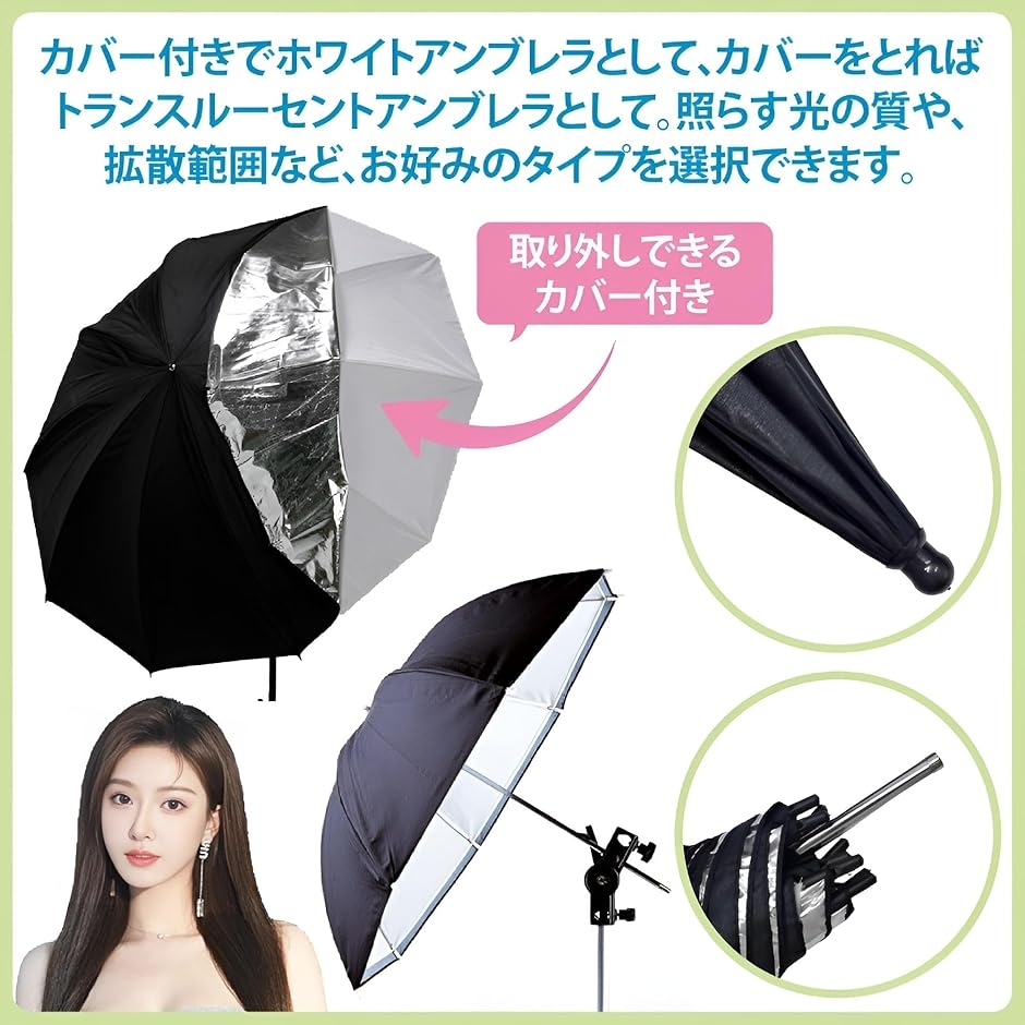 撮影用 コンバーチブルアンブレラ 2個セット スタジオ 写真撮影 反射