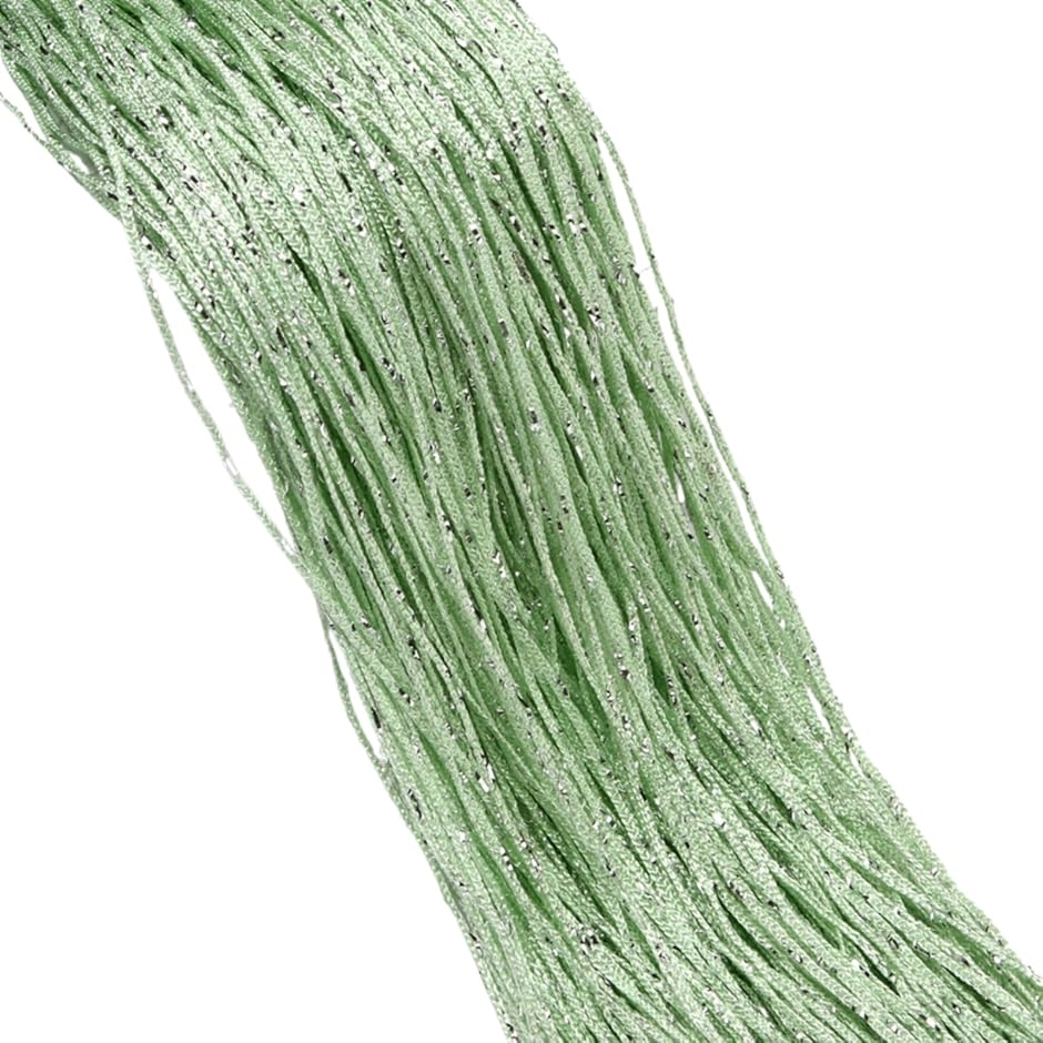 ストリングカーテン キラキラ ラメおしゃれ 2枚セット 目隠し(ラメ・ライトグリーン,  丈200 cm x 幅100 cm (2枚組)