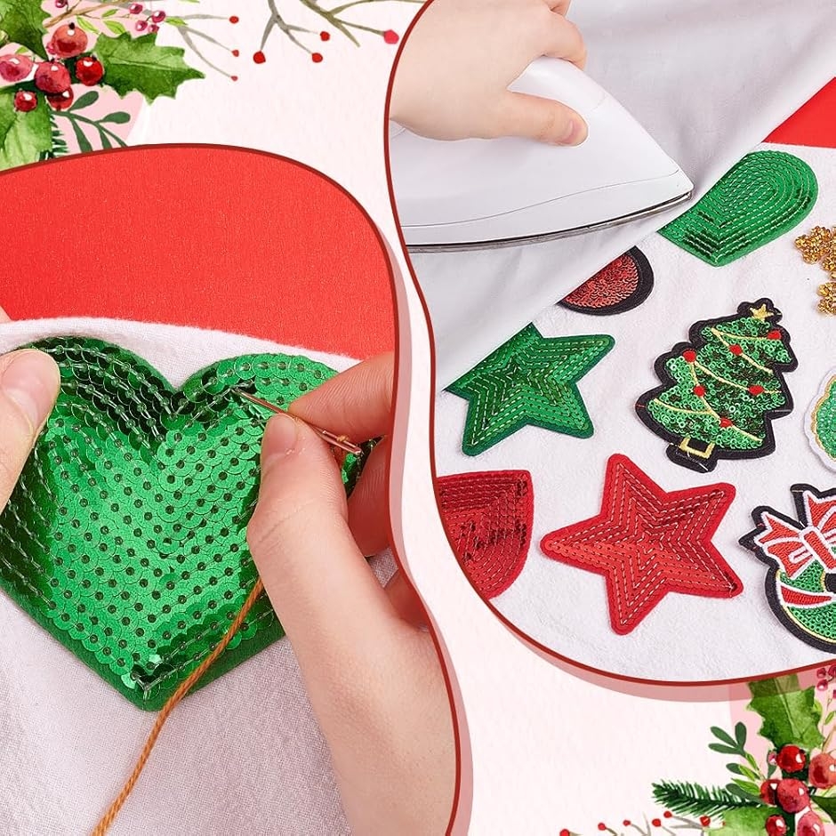 30枚セット クリスマス装飾刺繍アイロンワッペ...の詳細画像2