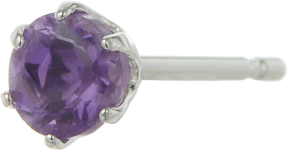 Yahoo! Yahoo!ショッピング(ヤフー ショッピング)Piena ピエナ プラチナ pt900 片耳用 1個売り 天然石 3mm 6本爪 ワンストーン 一石 シンプル（アメジスト（片耳用））