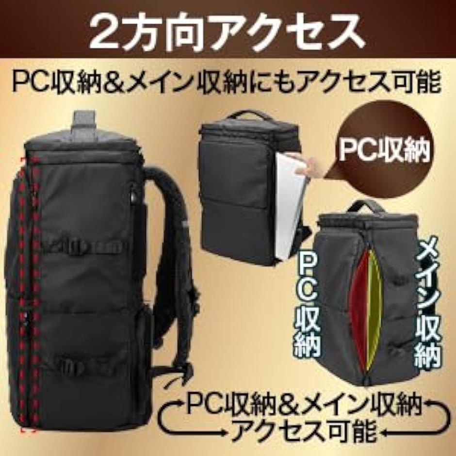 2段 リュック メンズ リュックサック 大容量 通学リュック スクエアリュック 高校生 中学生 通勤 人気( ブラック521,  共通) | ブランド登録なし | 08