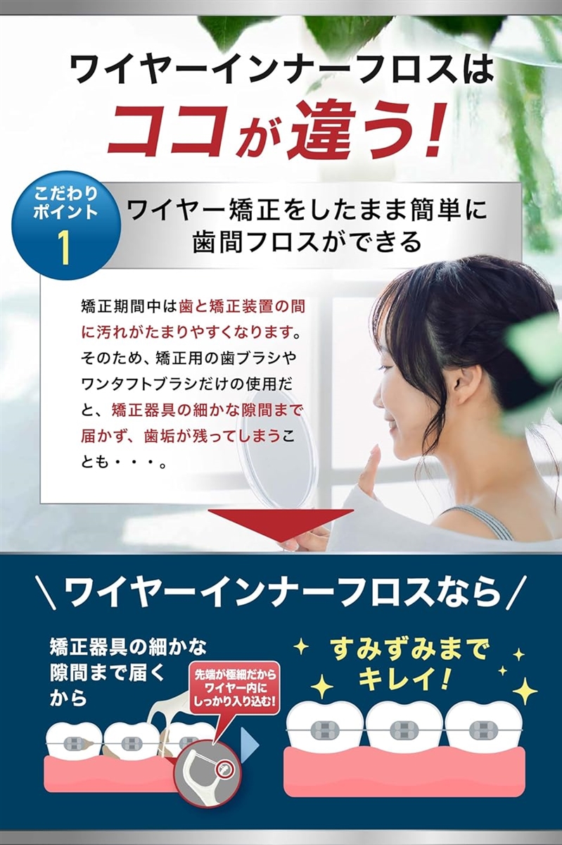 歯医者さんで取扱い中。 矯正用フロス 60本入り歯とワイヤーの間にスルッと入る。(白,  1パック(60本)) | ブランド登録なし | 03