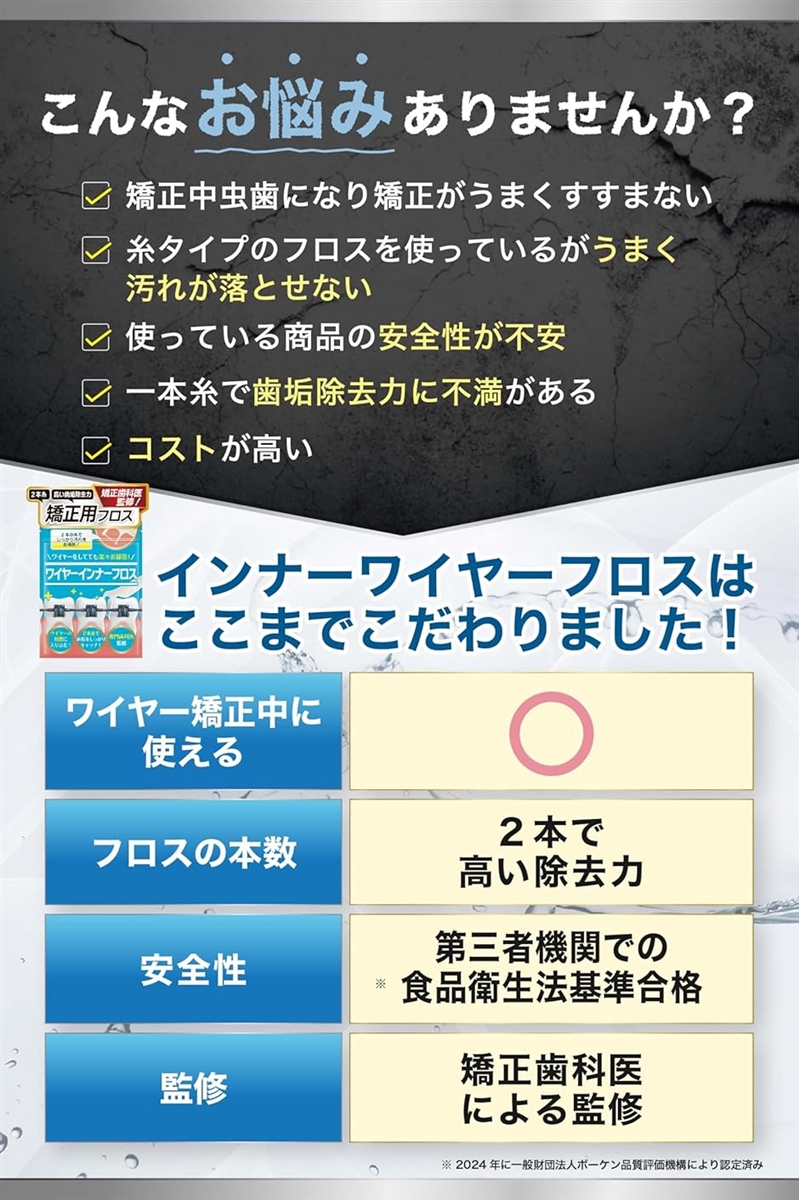 歯医者さんで取扱い中。 矯正用フロス 60本入り歯とワイヤーの間にスルッと入る。(白,  1パック(60本)) | ブランド登録なし | 05