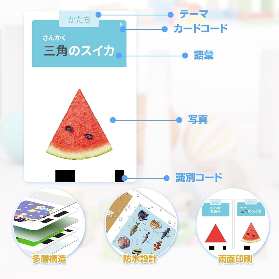 フラッシュカード 日本語 ひらがな付き ネイティブ発音 リアル写真