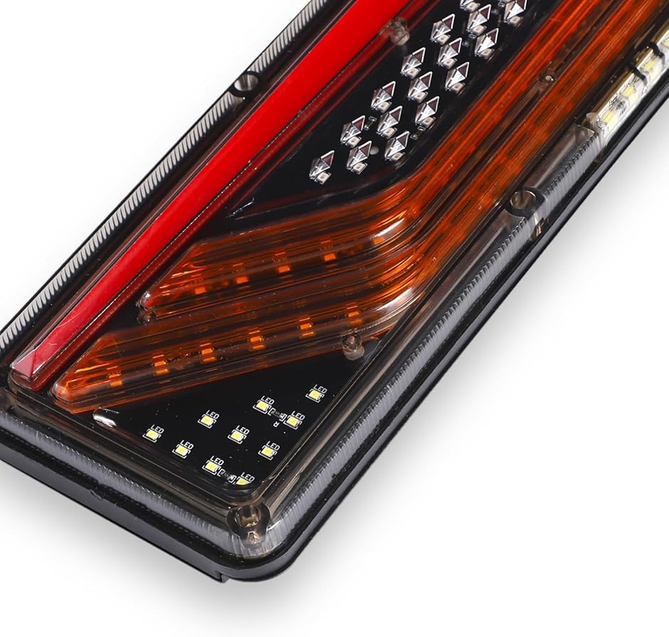 互換品】 V字型 トラック LED テールランプ 左右セット 流れる