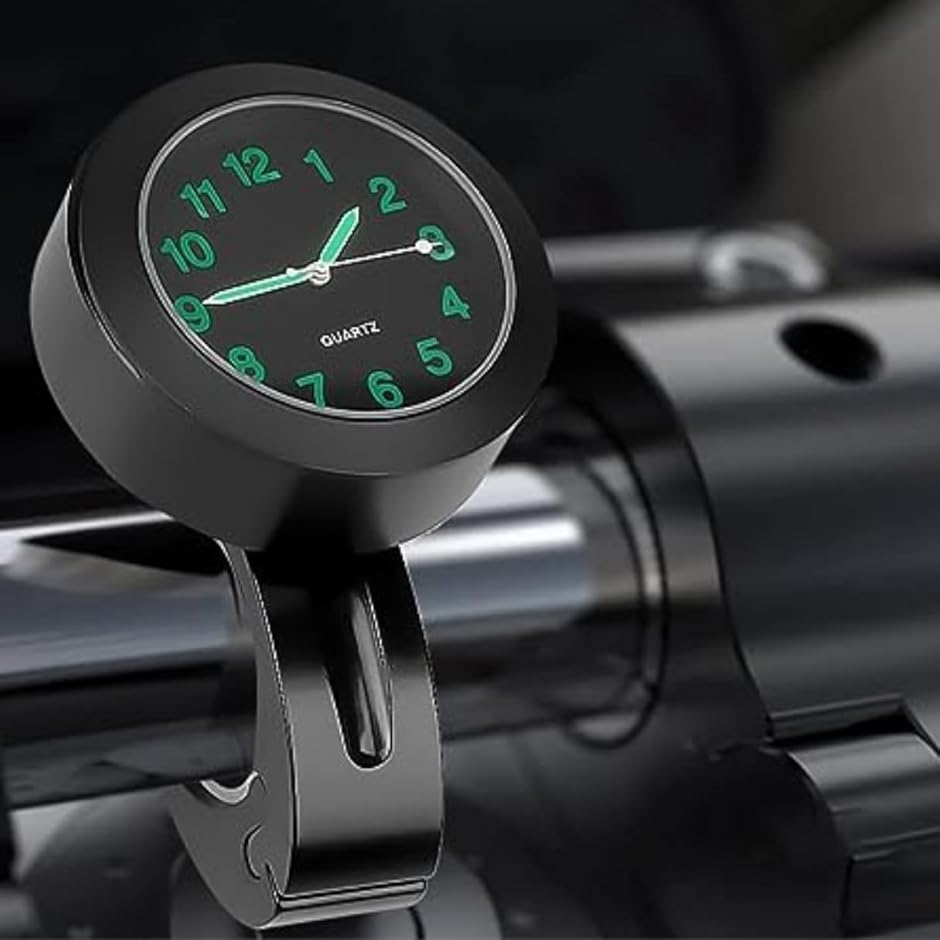 バイク用時計 自転車用時計 防水 ハンドルバー 22mm アナログ時計 夜光