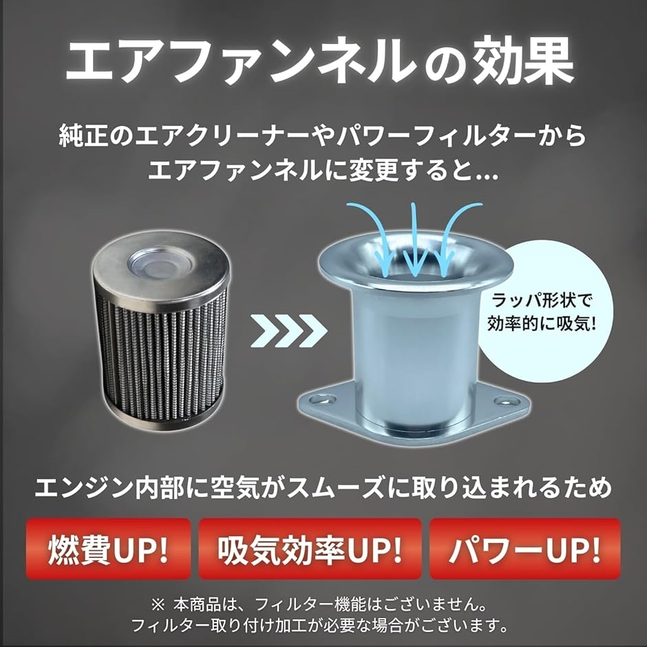 互換品】 社外 エアファンネル キャブレター フィルター アルミ 直径