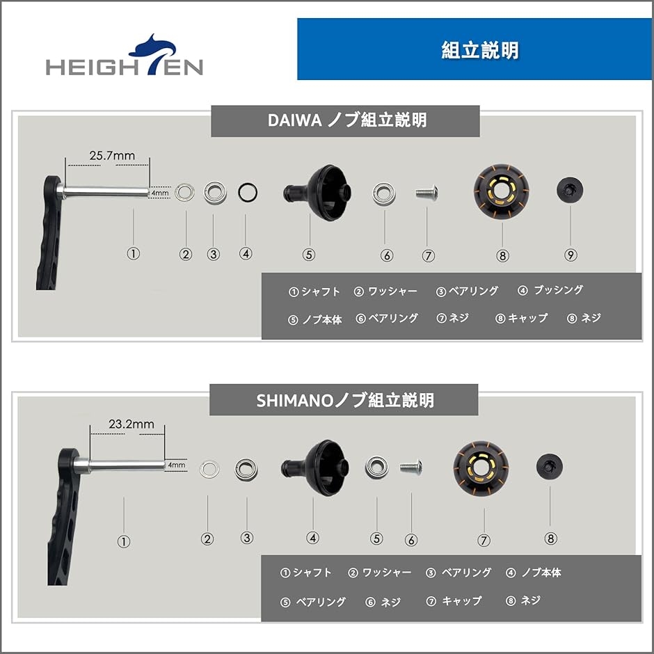 38mm リール ハンドル ノブ シマノ ダイワ 通用 Shimano Type A/B MDM