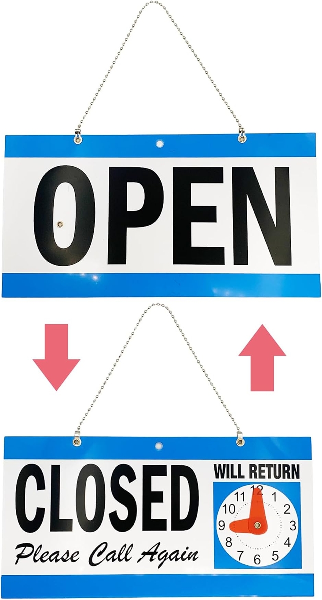 オープンクローズ看板 open close プレート アメリカ雑貨 営業中 時計