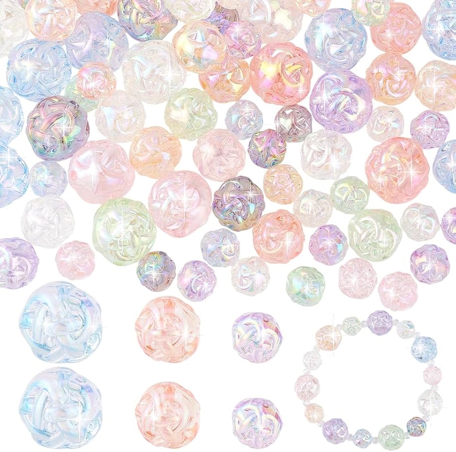 90個 3 サイズ 透明 12/15/19 ミリメートルアクリルビーズ 混合色 ラウンド ラウンドルースボール 可愛い MDM( 混合色)