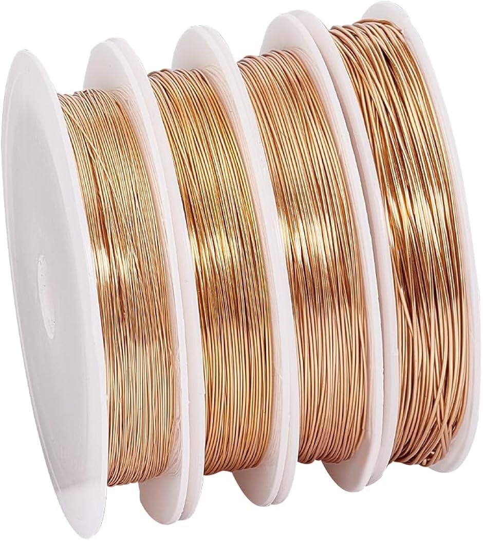 18K ゴールドメッキ銅線 アクセサリーワイヤー 変色しにくいワイヤー