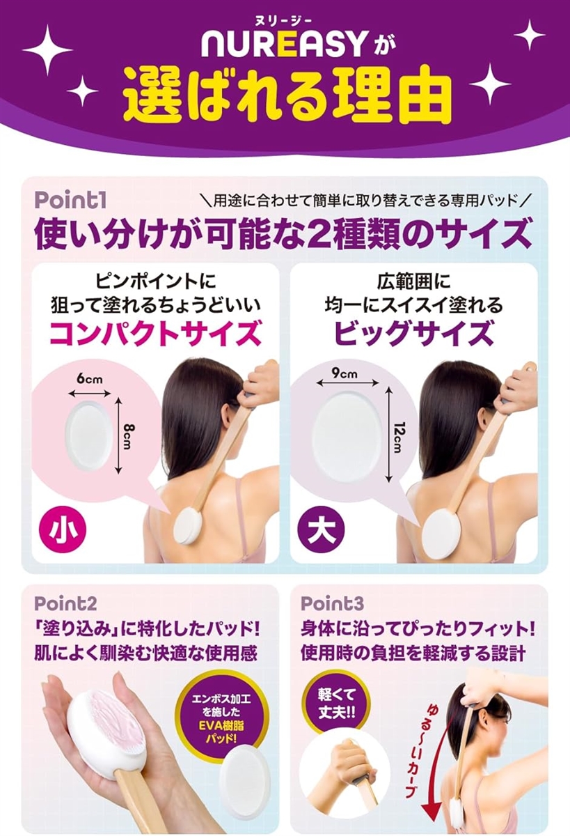 【Yahoo!ランキング1位入賞】皮膚科医推奨 背中に薬を塗る道具 孫の手 背中にクリームを塗る道具 棒 軟膏 (本体(白)1セット) 関連画像2