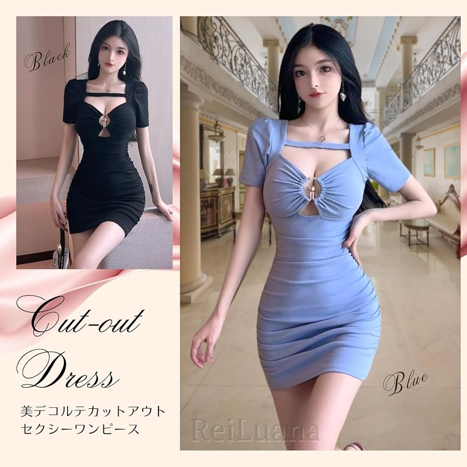 極美品✨フォクシー バックプリーツドレスワンピース Aライン 半袖 ミッドナイト ワンピース セクシー 半袖 胸 露出 デコルテ V ネック ドレス 美 ミニ