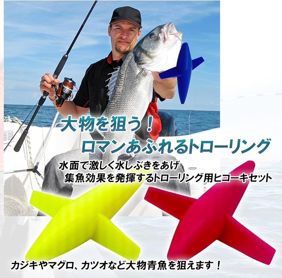 トローリング ヒコーキ 釣り 仕掛け ギジエサ 海 鳥群 魚 マグロ