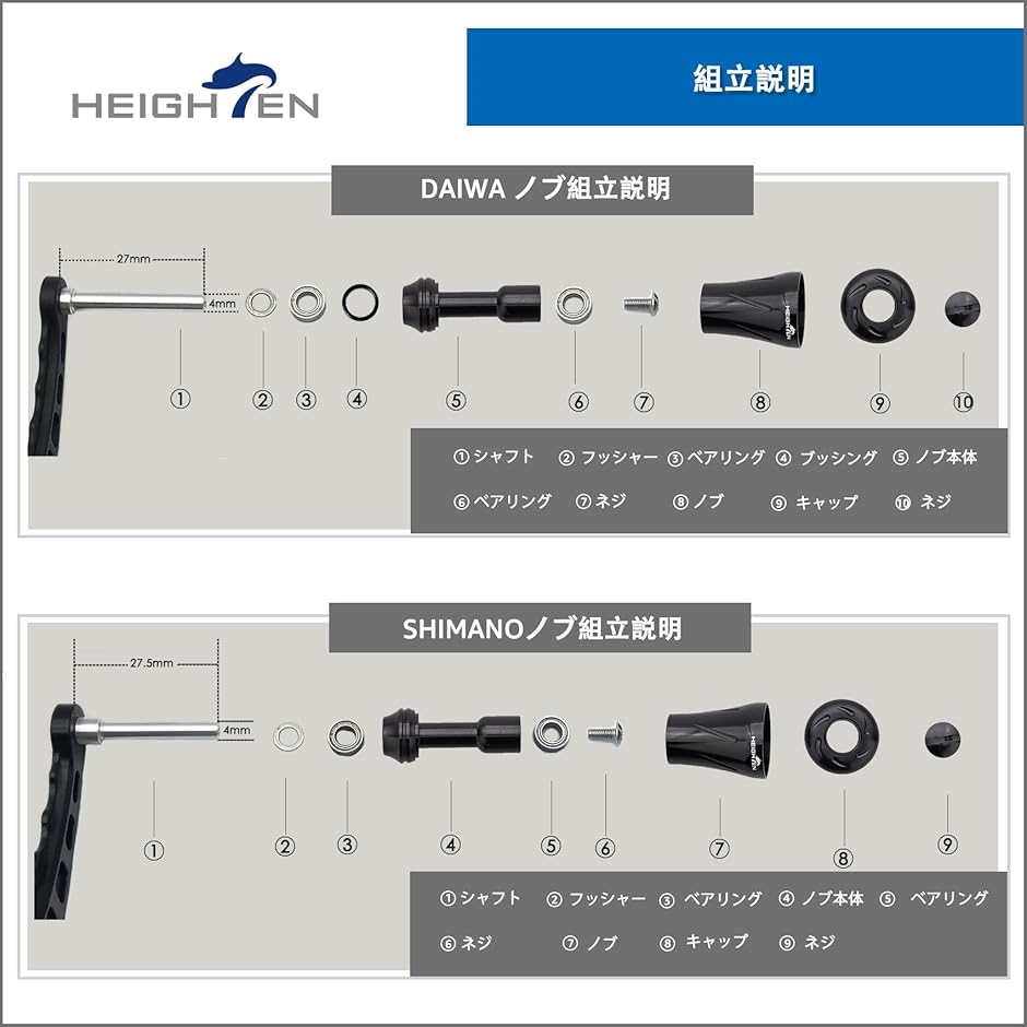 19mm リール ハンドル ノブ 6.8g シマノ ダイワ 通用 Shimano Type