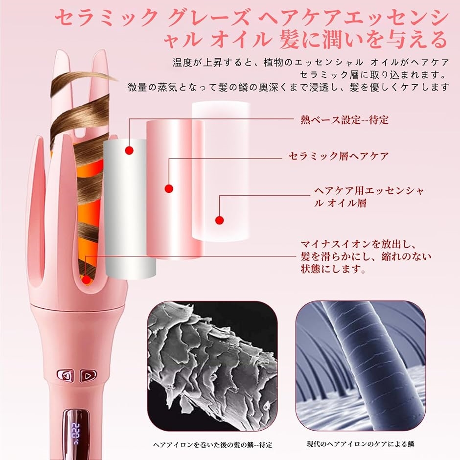 オートヘアアイロン コテ カール ウェーブ 32mm 人気 プロ ナノ イオン