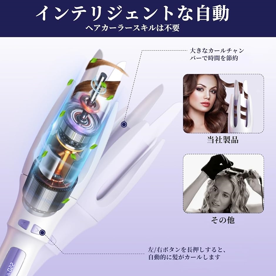 自動ヘアアイロン カール ウェーブ 自動巻き髪 32mm オート コテ