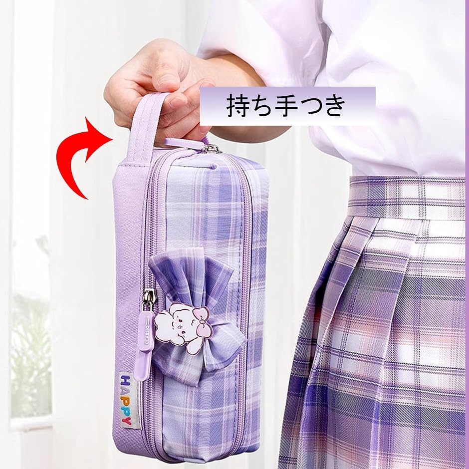 2層式 ペンケース 筆箱 大容量 JK風 キャ...の詳細画像5