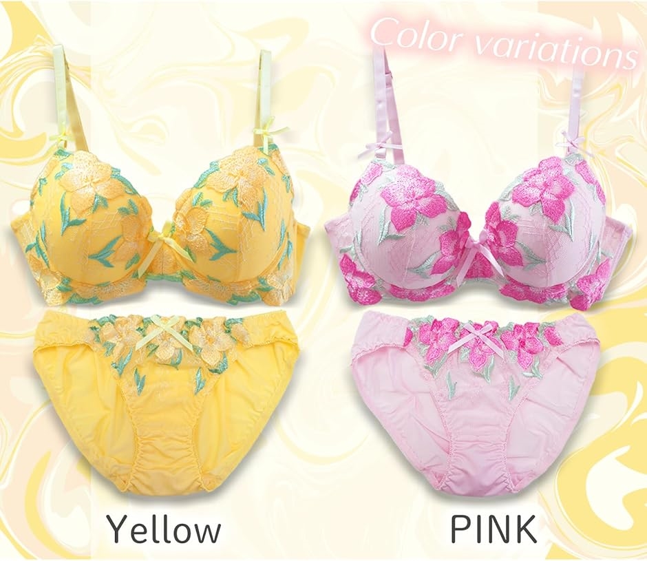 3/4カップ 花柄ショートブラジャー 3/4カップ 花柄ショートブラジャー