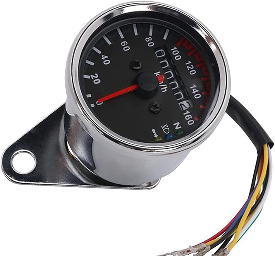 バイク 機械式 スピードメーター 160km LED インジケーター 60mm 汎用