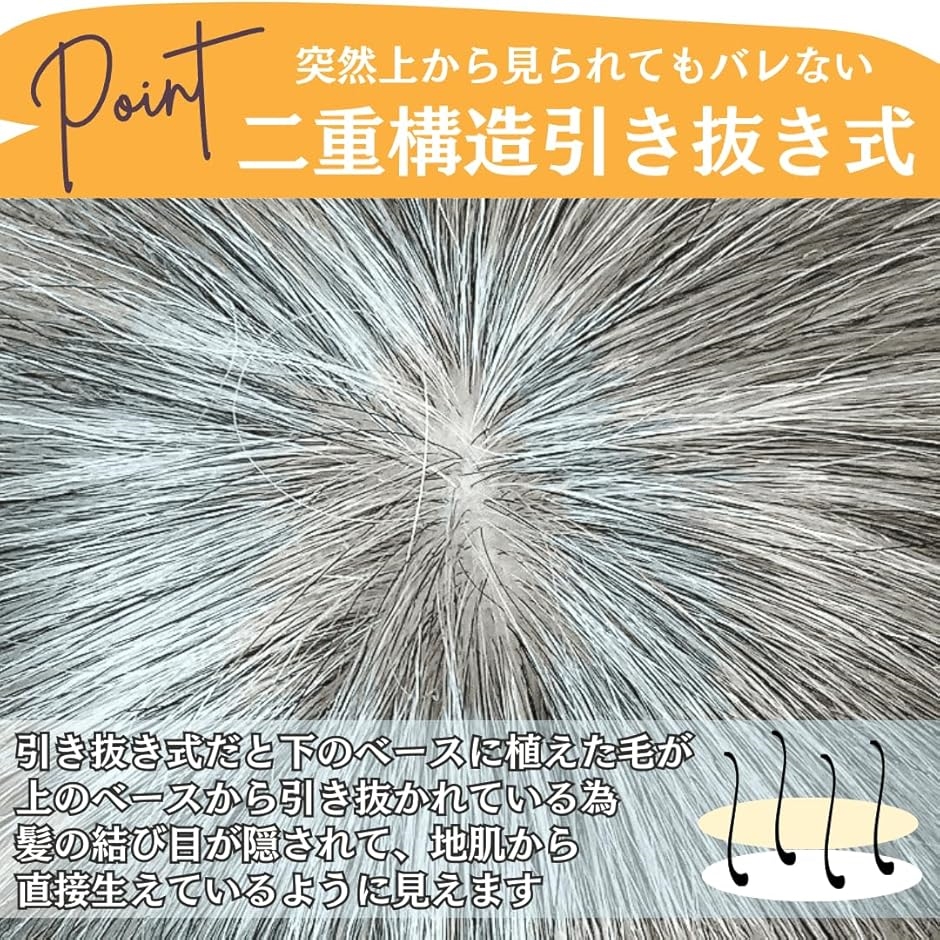 【取引済の方専用】メンズ、レディースウィッグ ヘアピース 人毛 部分ウィッグ かつら 男性 女性 カツラ トップ
