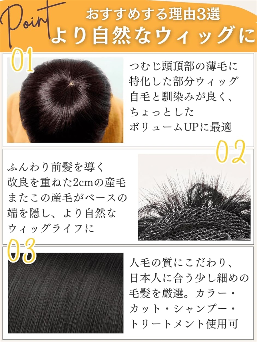 【取引済の方専用】メンズ、レディースウィッグ ヘアピース 人毛 部分ウィッグ かつら 男性 女性 カツラ トップ