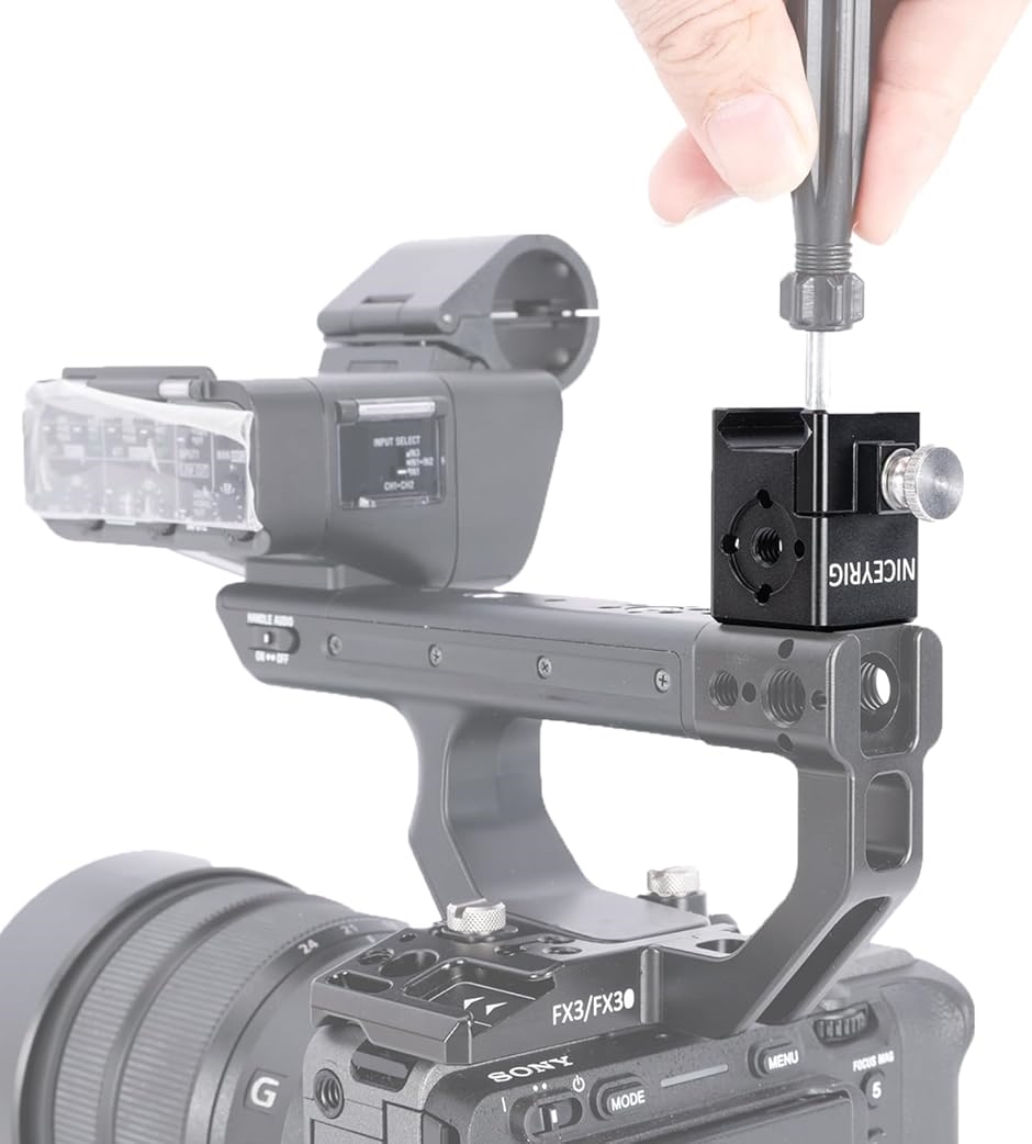 1/4 ''-20 と 3/8 ''-16 ネジ穴延長ブラケット、Arri 位置決めネジ付き