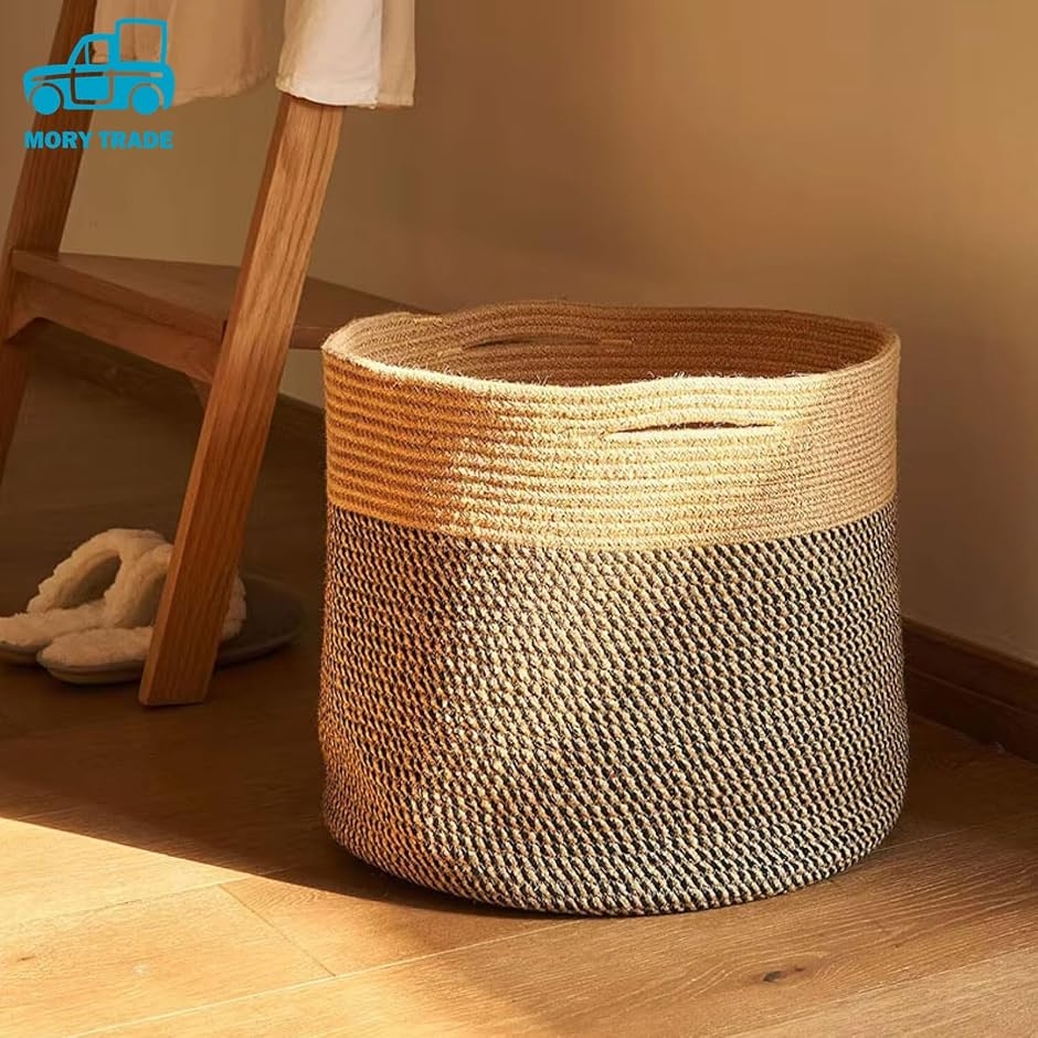 morytrade 鉢カバー バスケット 植木鉢カバー 厚手 (ブラウン, L（直径