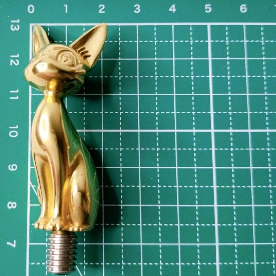 猫 ハンドル シーリングスタンプ シーリングワックス 金 ゴールド 高さ