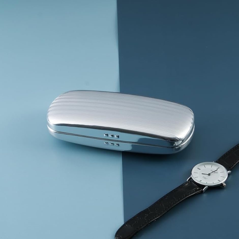 メガネケース シルバー 眼鏡ケース アルミ ハード メンズ レディース