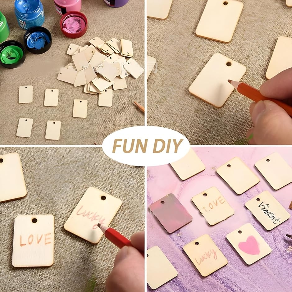 木材 タグ ボトルネームプレート 50個セット ボトルキープ 札 長方形