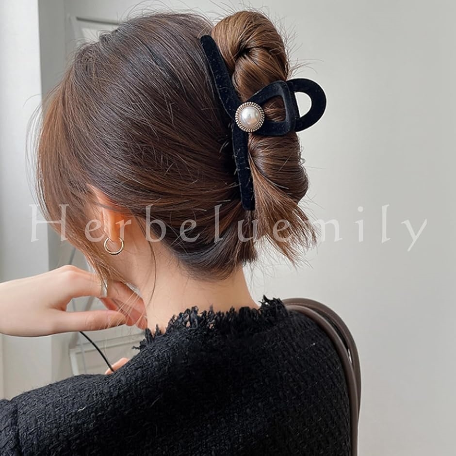 バンスクリップ ヘアクロー ヘアクリップ ビジュー 大きめ パール