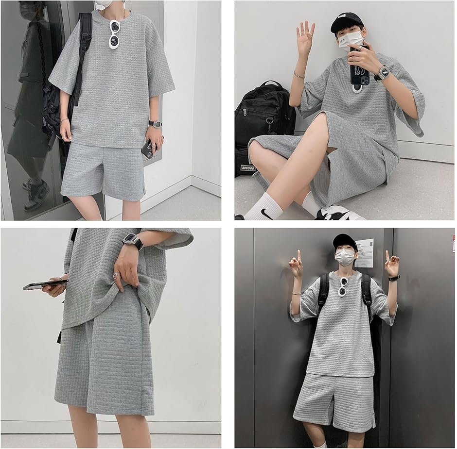 セットアップ メンズ 上下セット 半袖 トップス ハーフパンツ ルーム