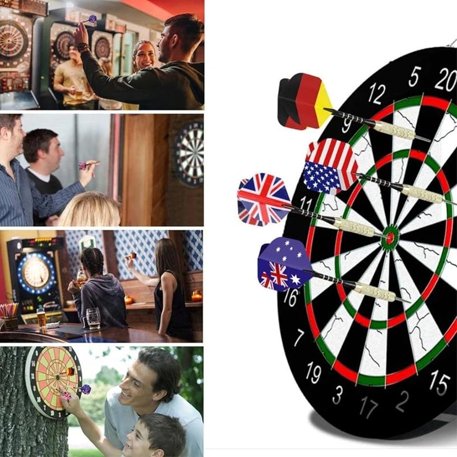 ダーツ 矢 スチールチップ 初心者 練習用 ハードダーツ 国旗 18g 18本