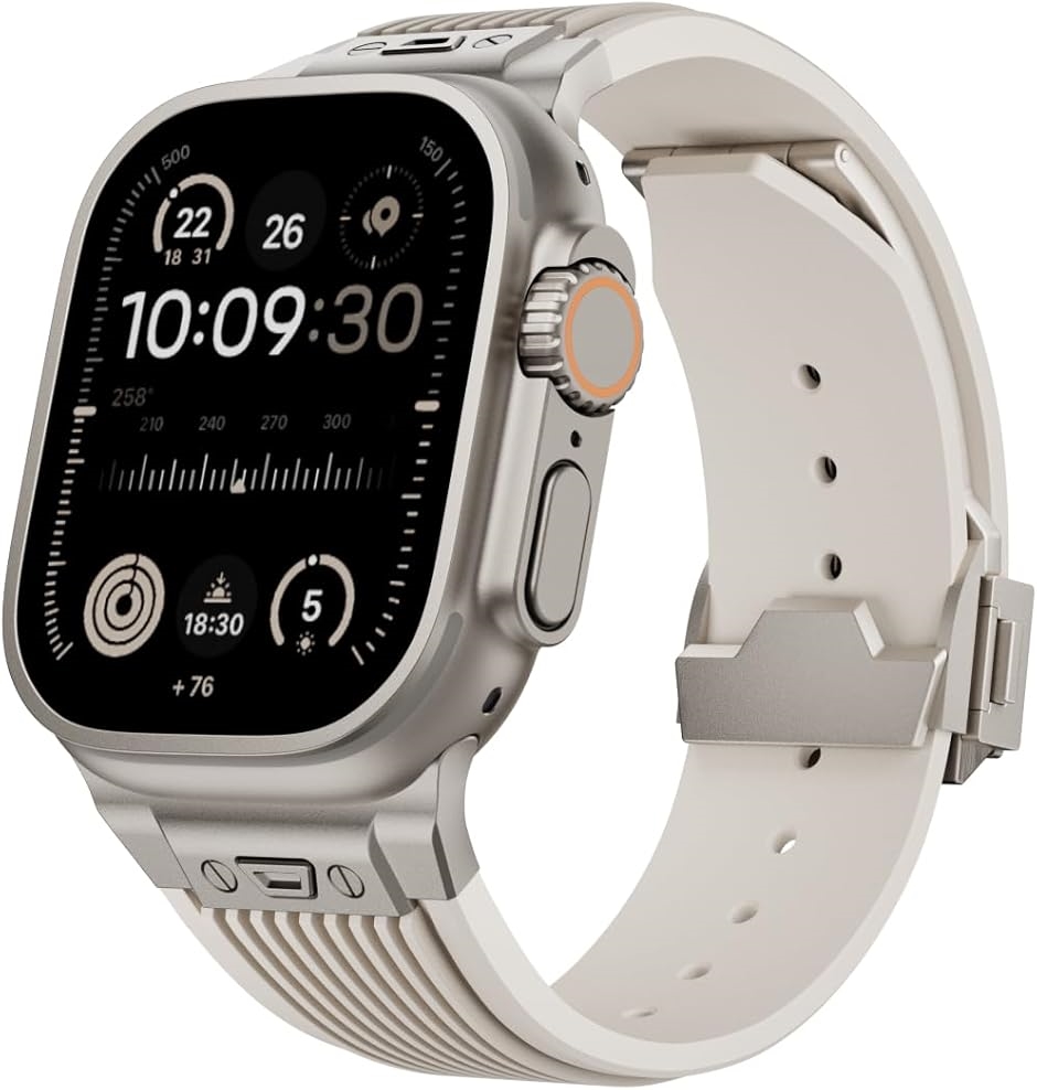 Apple watch �o���h Ultra 3 2 1 �Ή� 49mm Series 10 8 7 6 5 �����Y(Starlight)
