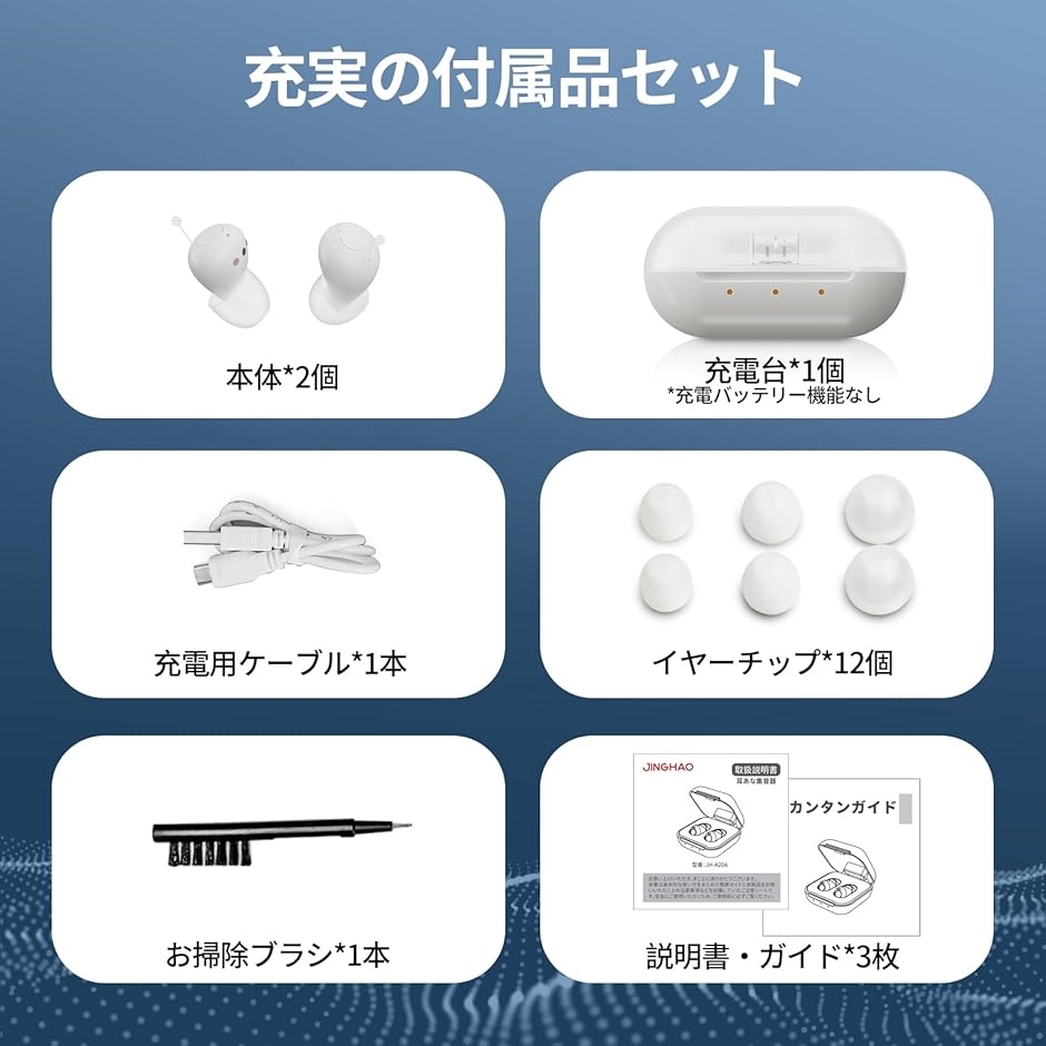 JINGHAO集音器 高感度集音器 高齢者向け 両耳対応 ワイヤレス集