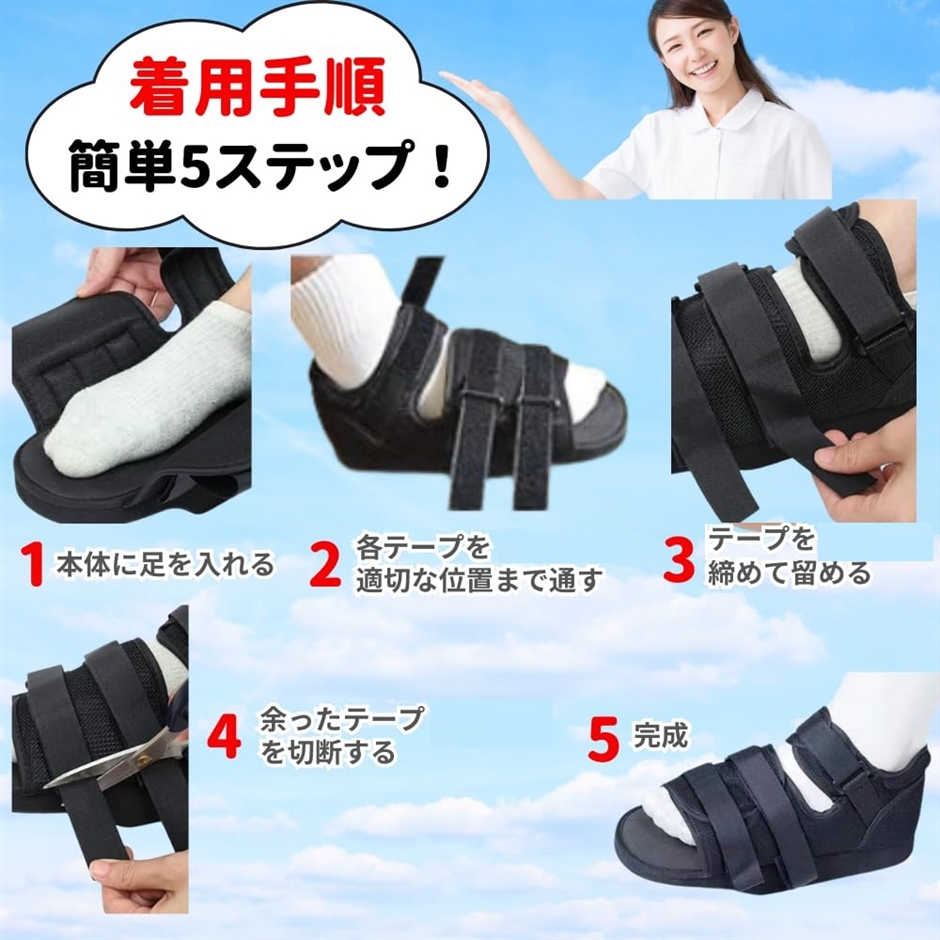 ギプス 靴 足 骨折 足骨折用サンダル ギプスシューズ 片足 左右兼用