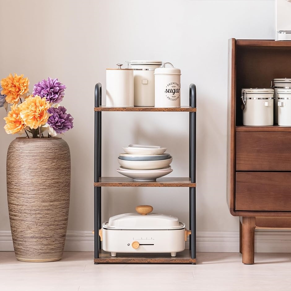 キッチンラック おしゃれ オープンシェルフ 本棚 組立品 幅40x奥行